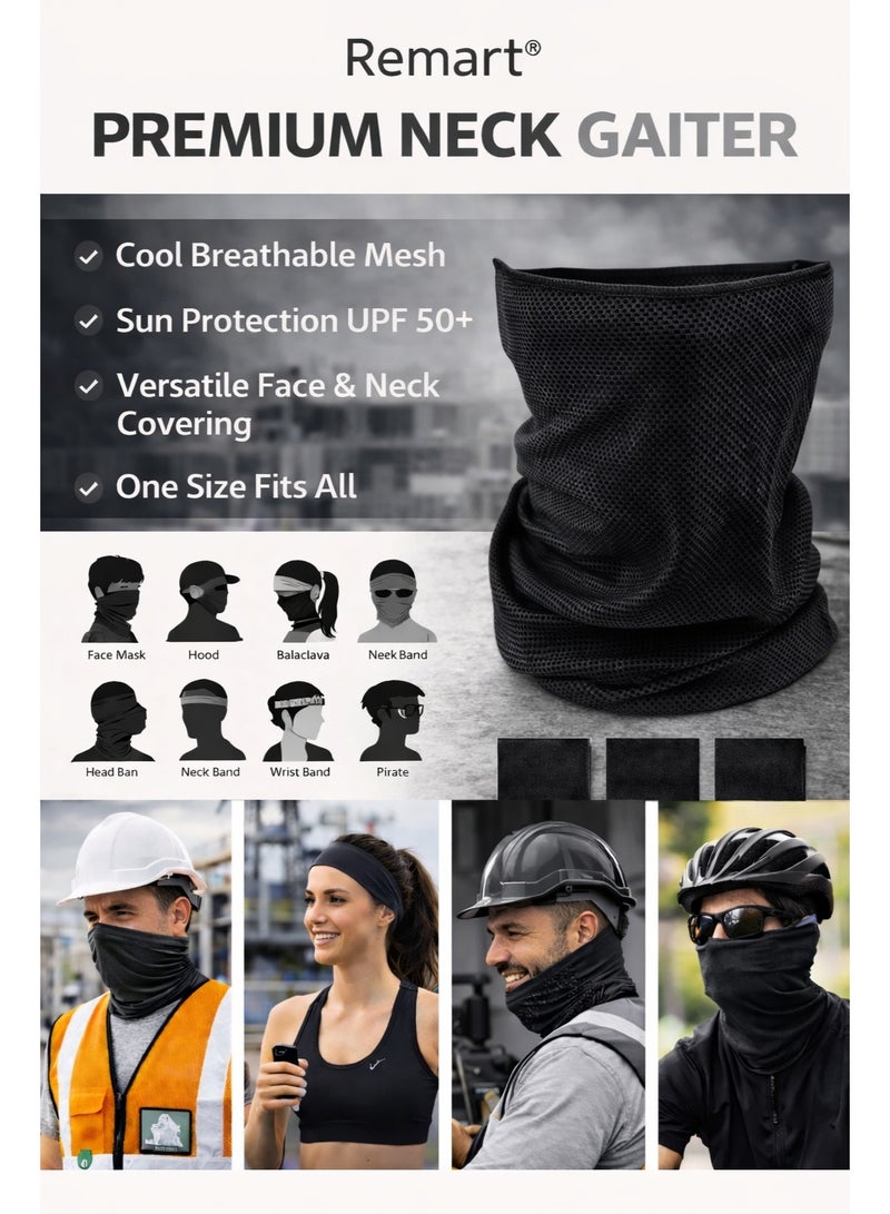 Remart Premium Neck Gaiter, Breathable Mesh Neck Protector with UPF 50+, Multi-Use Face Cover for Outdoor Work & Sports - Image 1